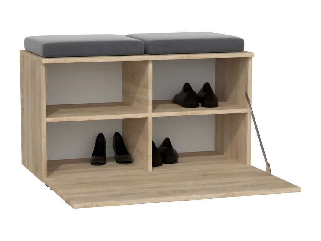 ALMORA - Shoe cabinet - 85x45x35 cm - Shoe bench - Hallway - Shoe storage - 4 niches, 2 cushions