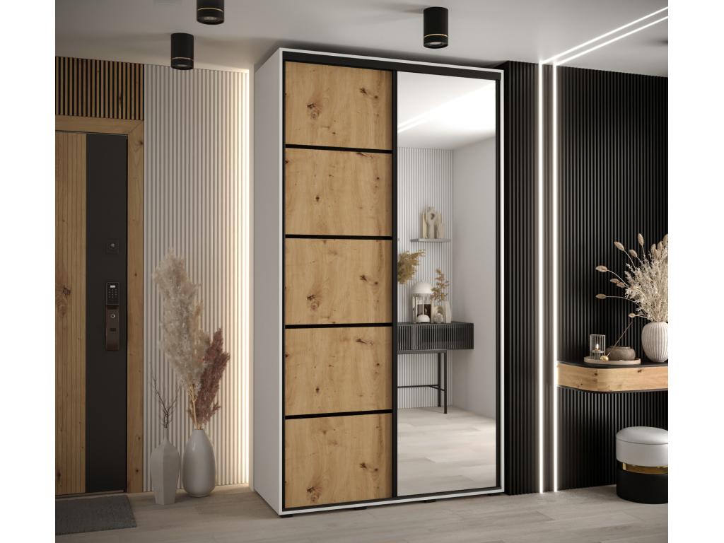 Doucezen 5-Door Sliding Wardrobe 235.2/140/60 2 Doors White/Doucezen/Black