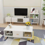 White coffee table 90x50x40 engineered wood