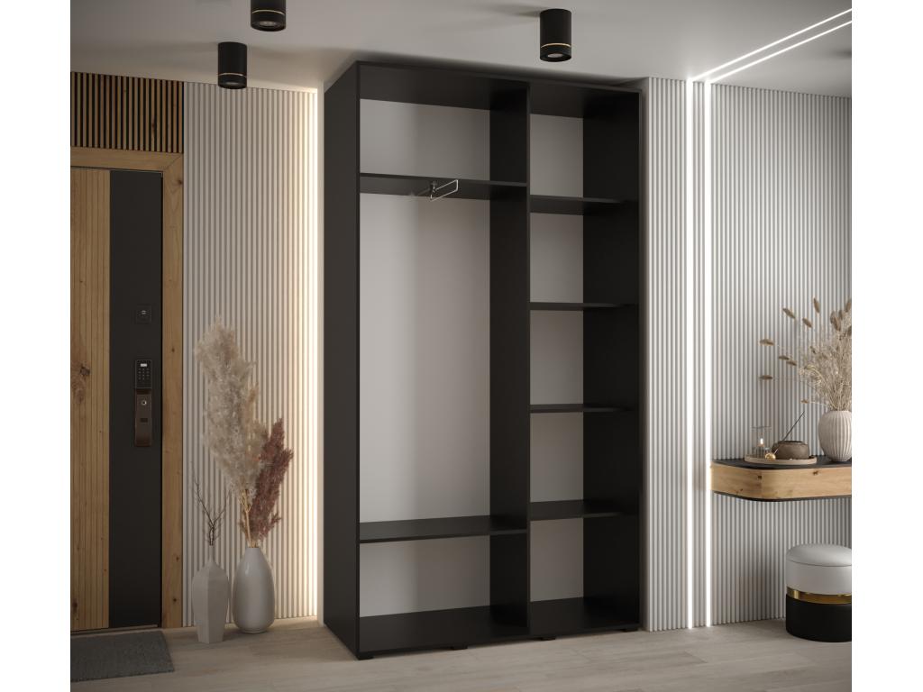 Doucezen 7 Sliding Door Wardrobe 235.2/140/45 2 Doors Black/Doucezen/Silver