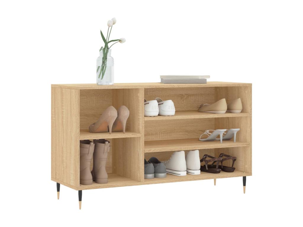 Homzora Oak Shoe Cabinet 102x36x60 Engineered Wood