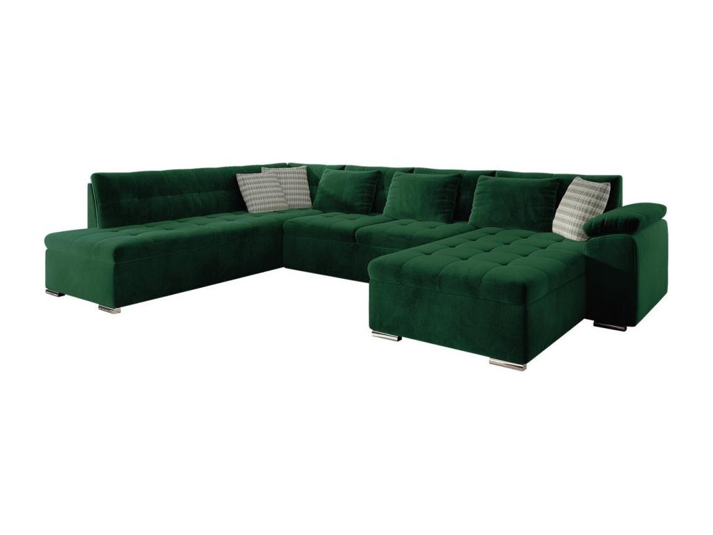 Doucezen 128 Corner Sofa, Green, with Sleeping Function, 348x205x76cm