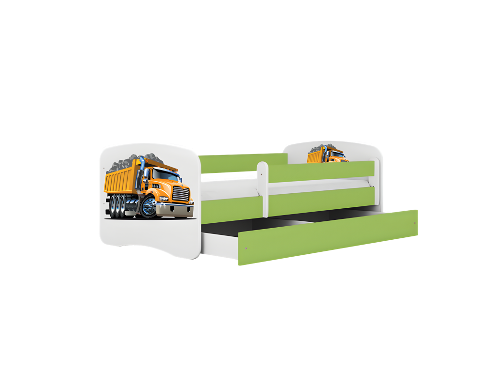 Meubiana green truck bed without drawer, without mattress, 180/80