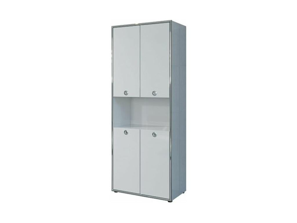 Meubiana 4-Door White MDF Wood Office Cabinet