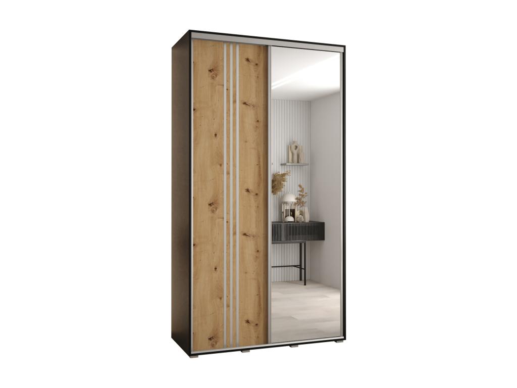 Doucezen 7 Sliding Door Wardrobe 235.2/140/45 2 Doors Black/Doucezen/Silver