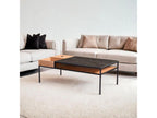 Meubiana - Coffee Table with Oak Effect, Ceramic and Black Metal