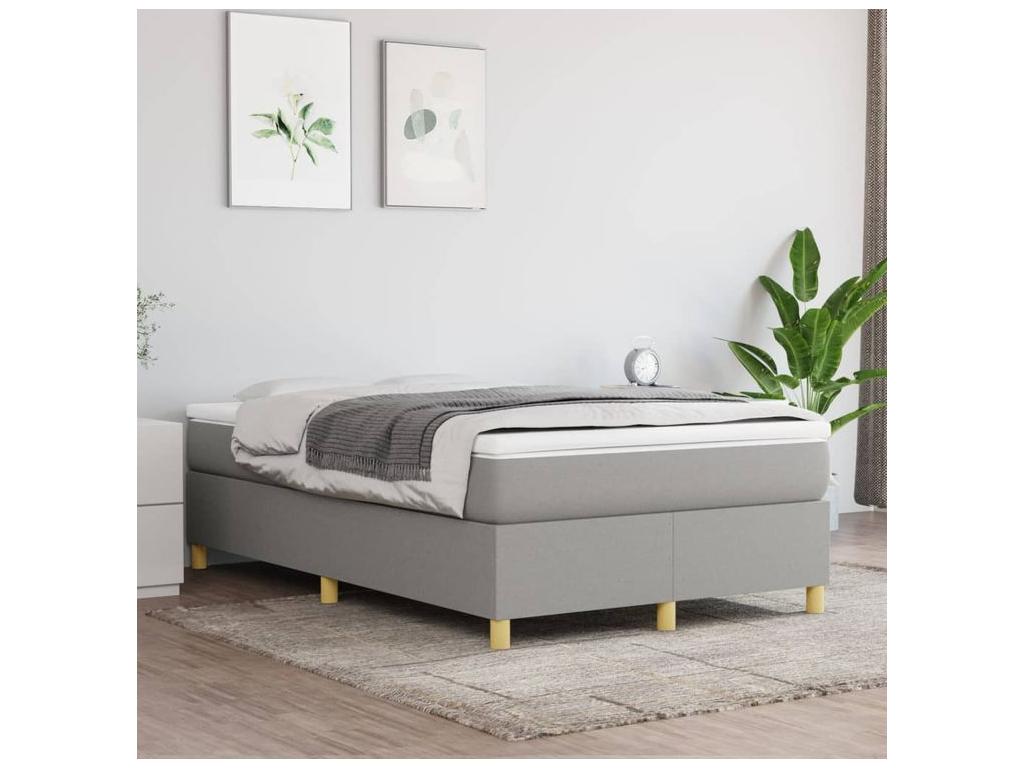 Meubiana bed base with light grey mattress 120x200 fabric