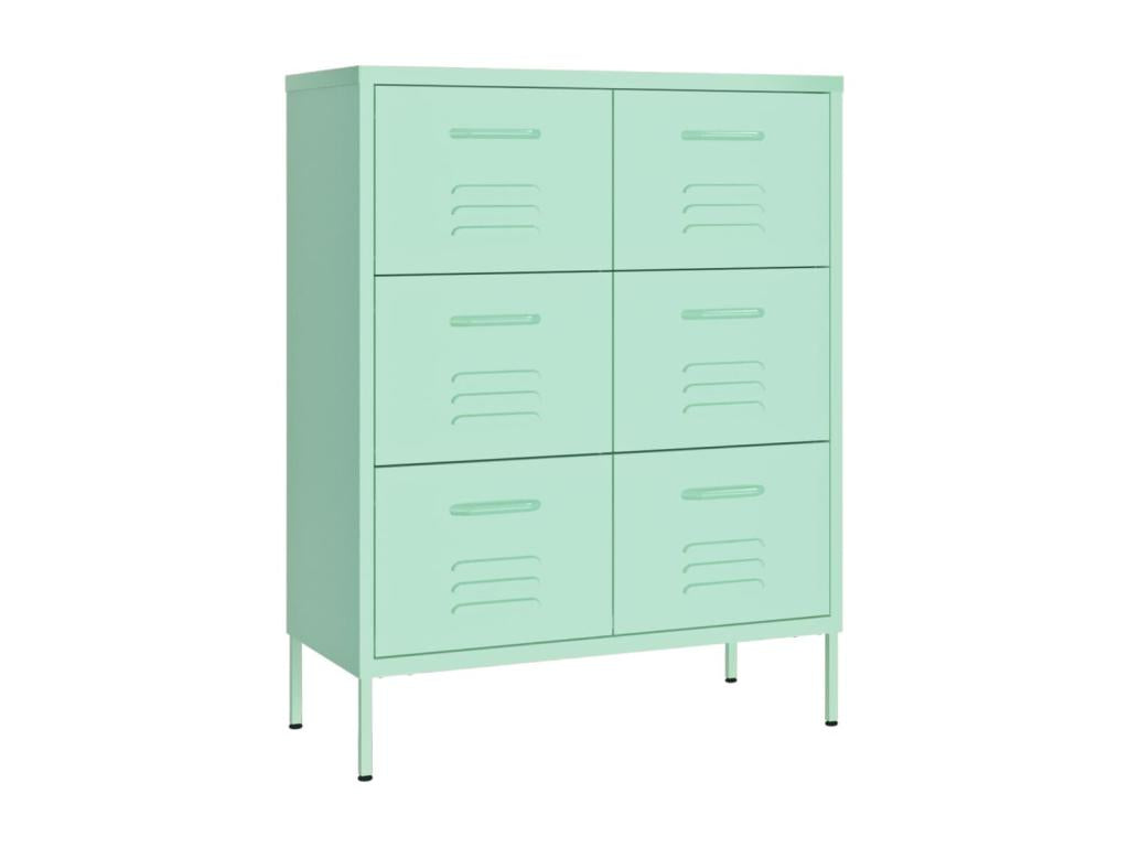 Mint green drawer unit 80x35x101.5 cm Steel