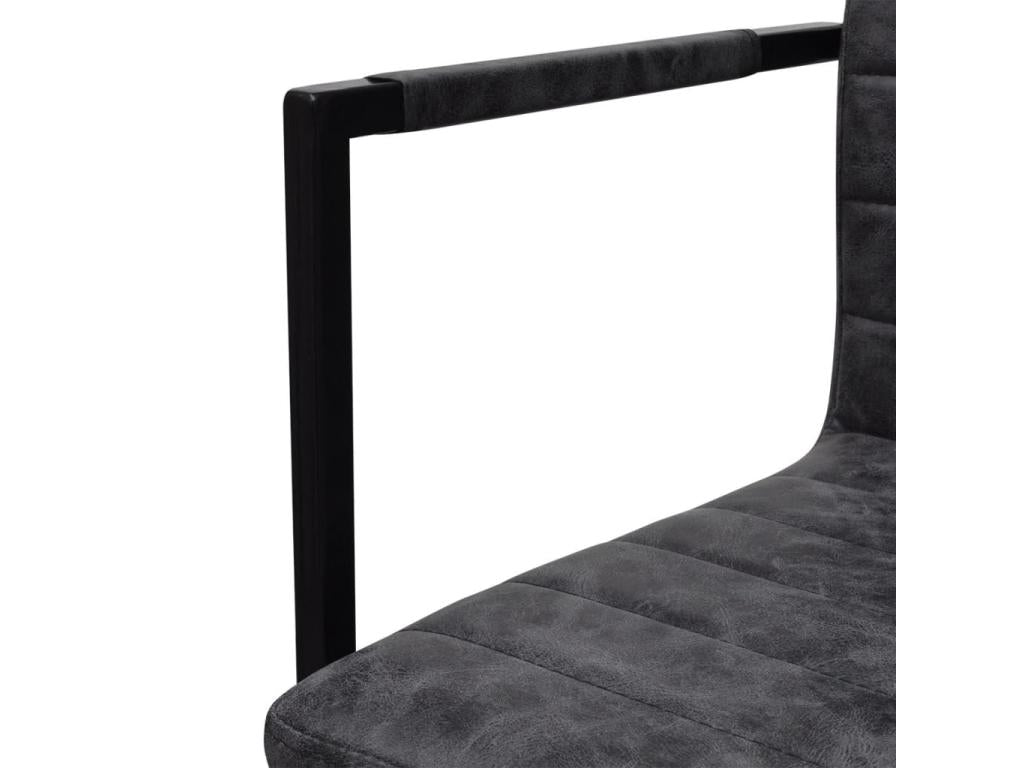 Cantilever dining chairs, set of 4, black faux leather