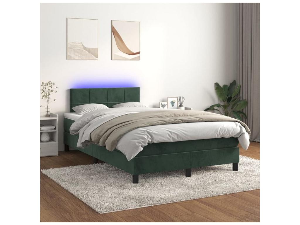 Meubiana bed base with LED mattress, dark green, 120x200