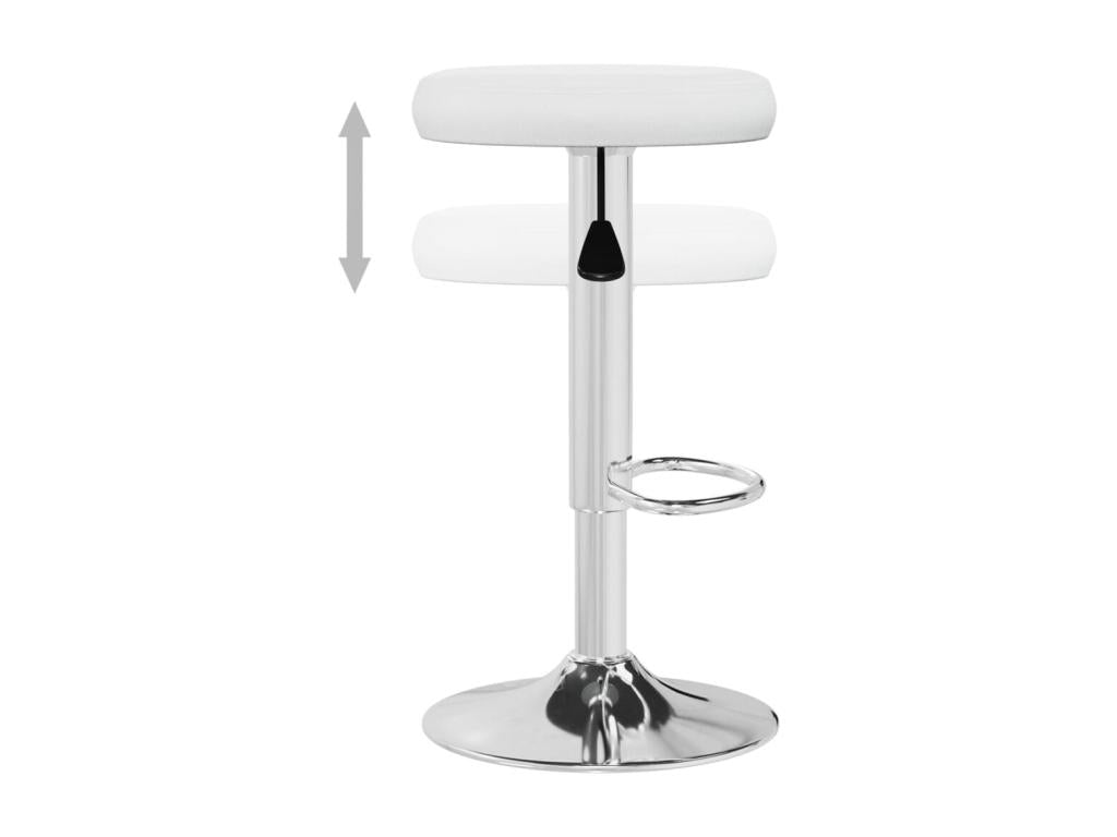 Bar stools, 2 pcs, white faux leather, 11