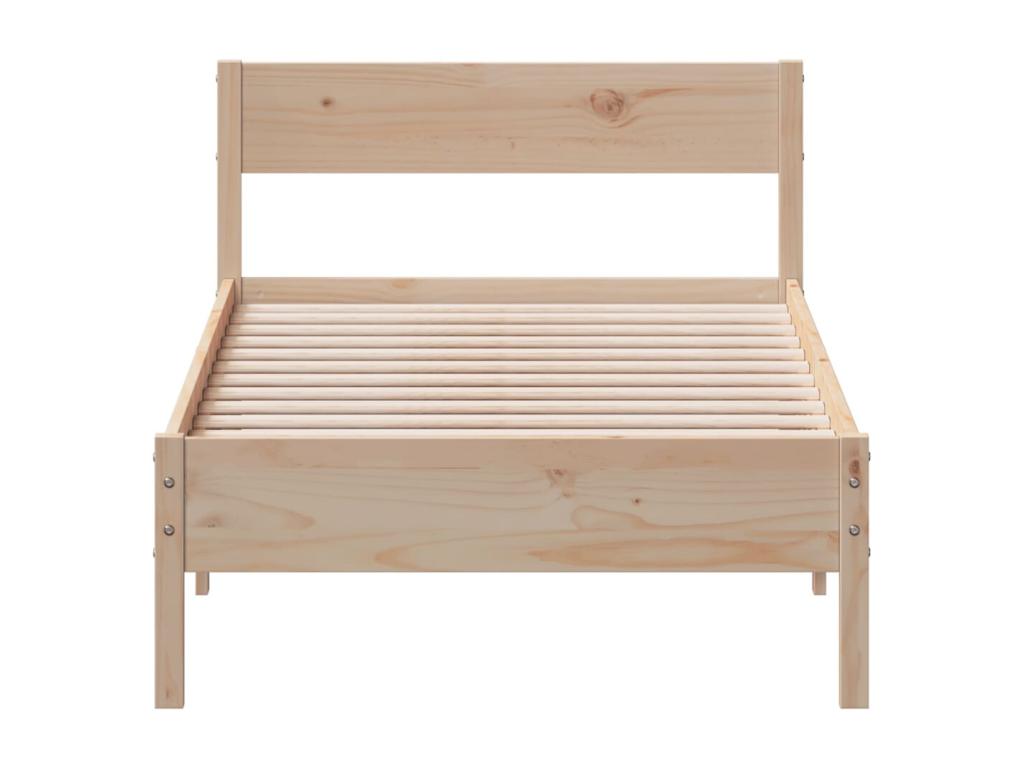 Bed frame without mattress 100x200 cm solid pine wood