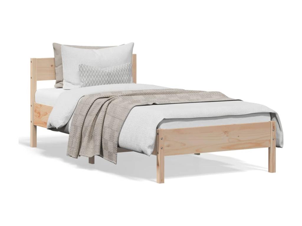 Bed frame without mattress 100x200 cm solid pine wood
