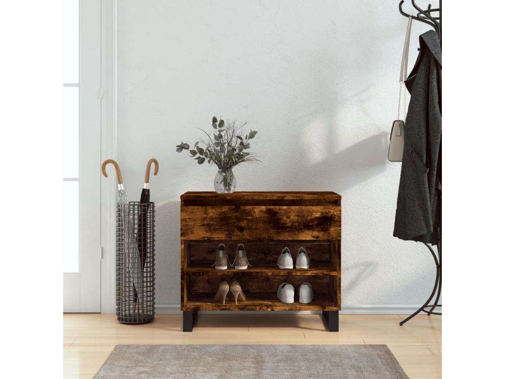 Shoe cabinet, smoked oak, 70x36x60 cm, engineered wood