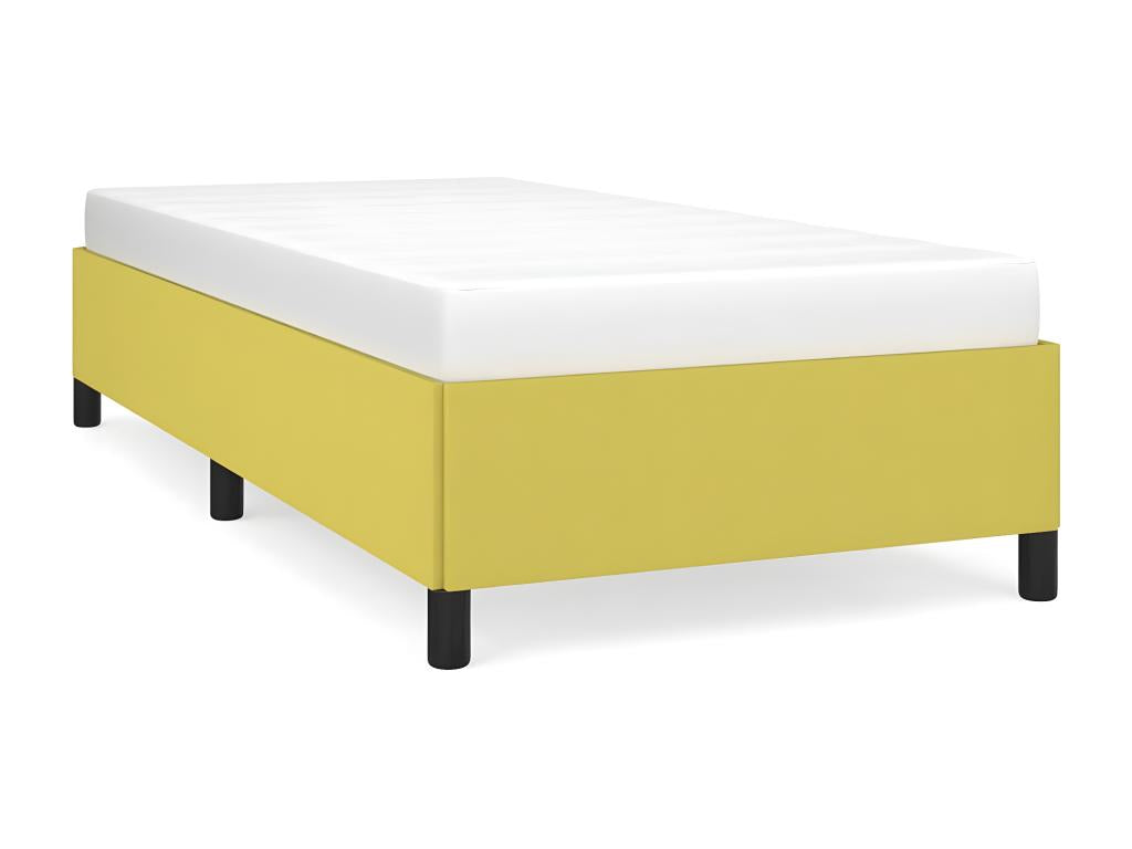 Green bed frame without mattress, 80x200 cm, fabric