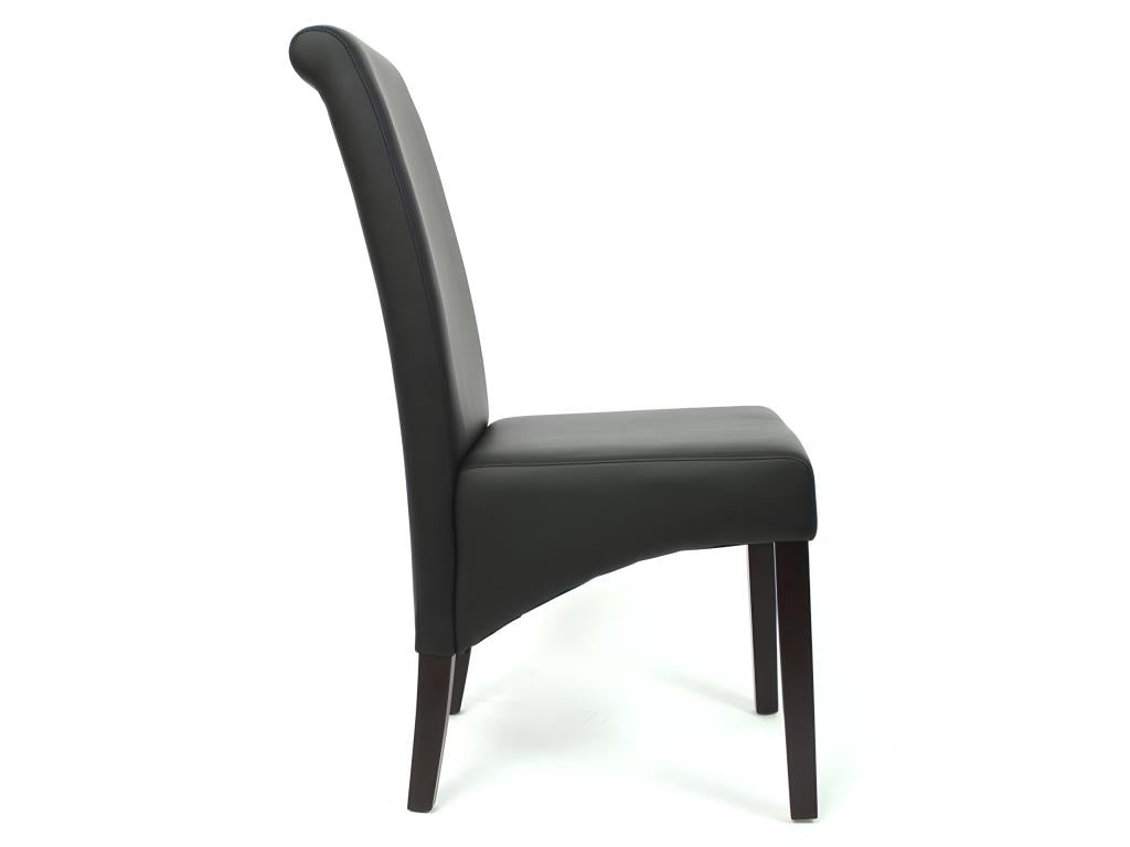6x M37 dining chairs - matte black faux leather with dark legs
