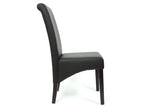6x M37 dining chairs - matte black faux leather with dark legs